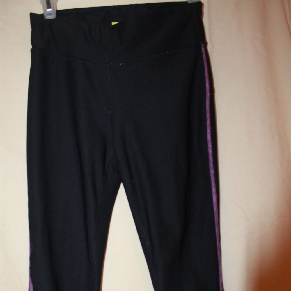 Black purple lined leggings